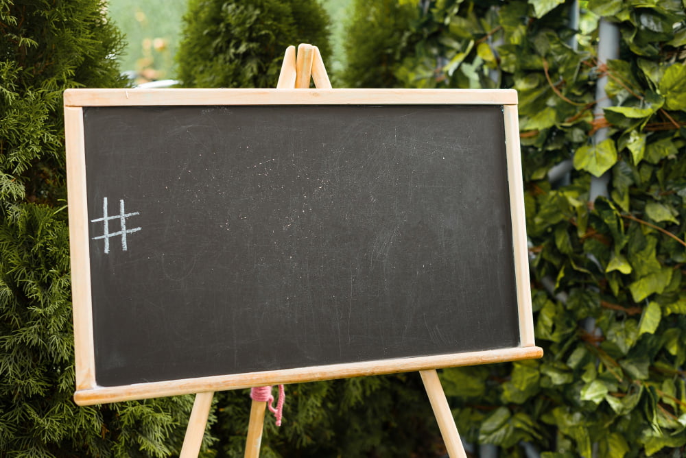 chalkboard wedding Hashtag Display
