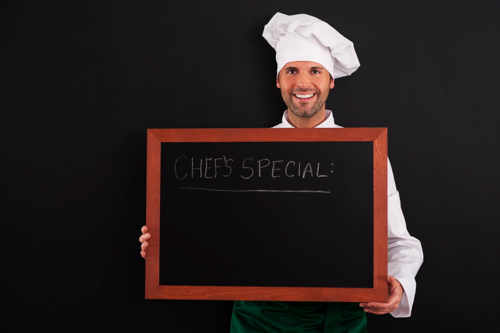 chef menu chalkboard