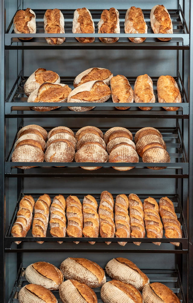 Bread on Bakers Racks