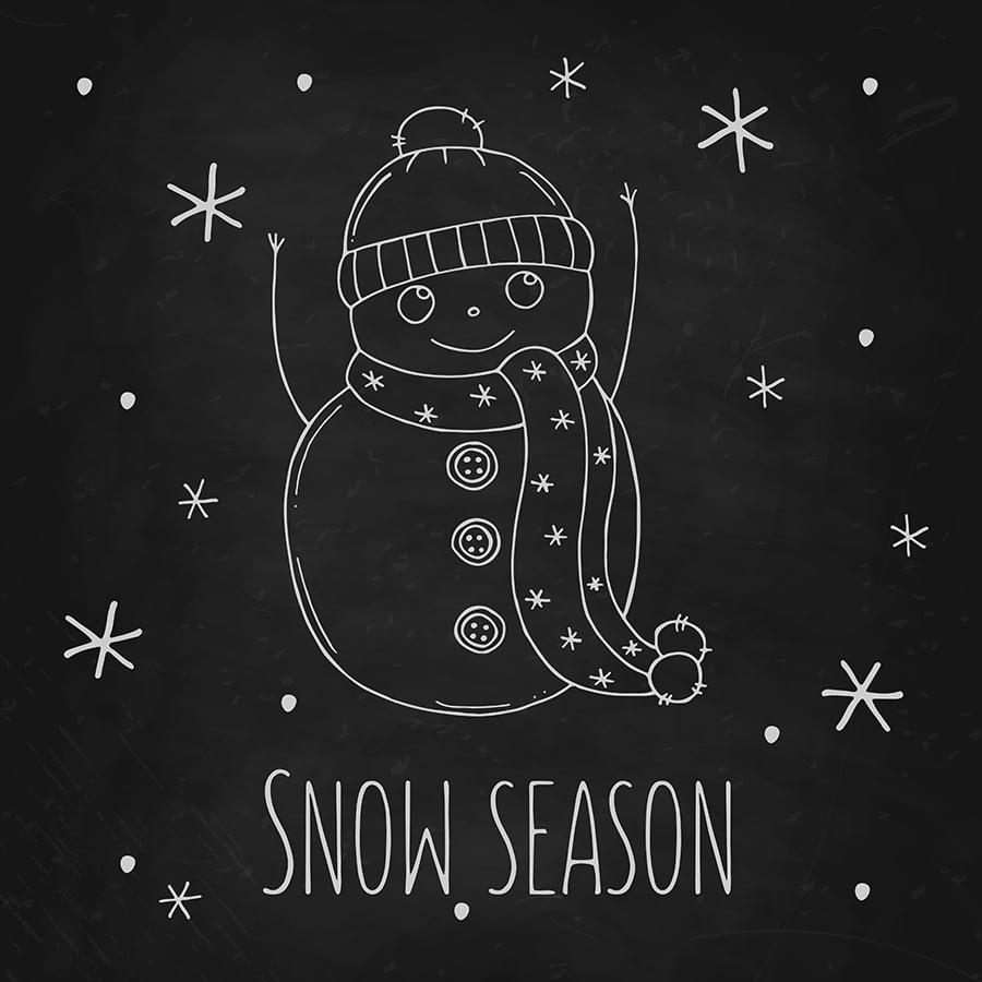 Snowman scarf chalkboard