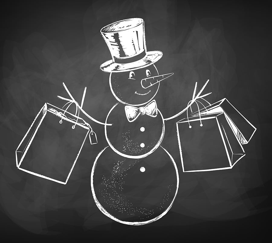 Top Hat snowman chalkboard