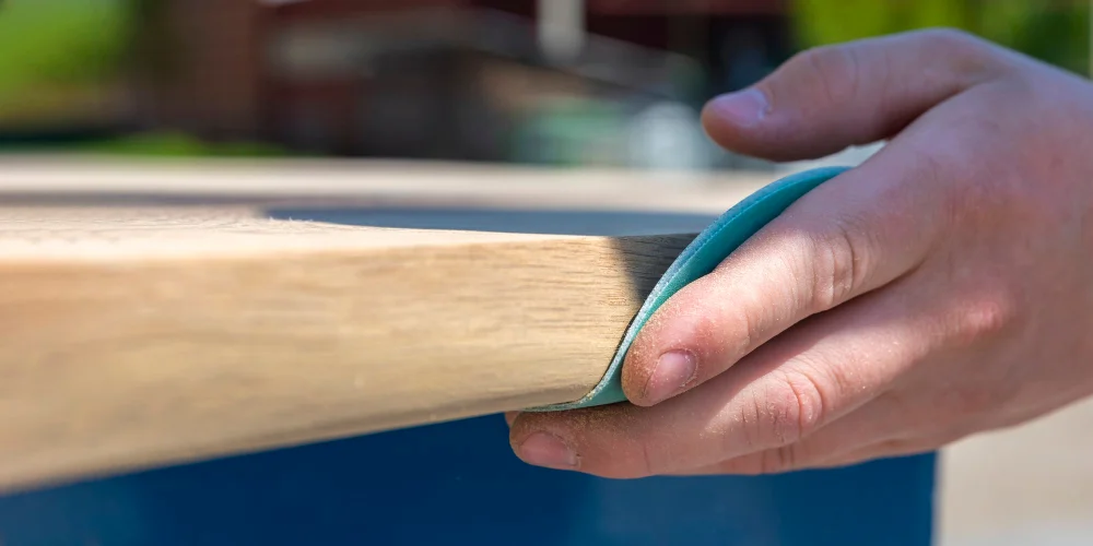 sanding down wood