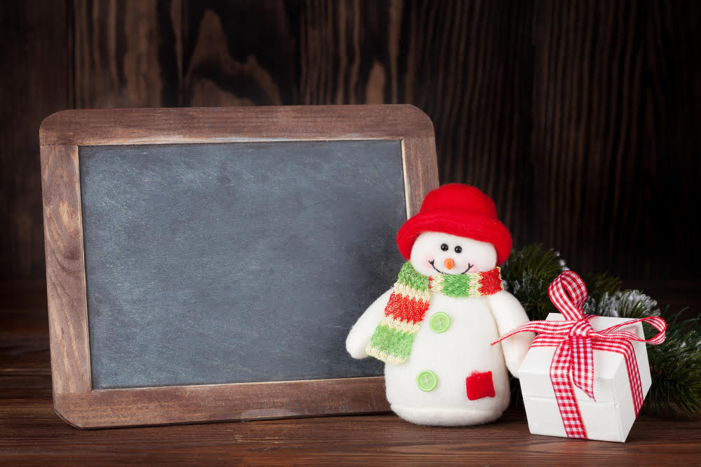 snowman chalkboard