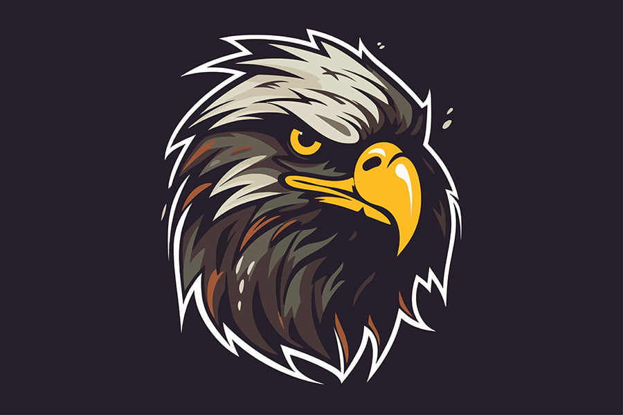 Eagle head mascot logo Chalk