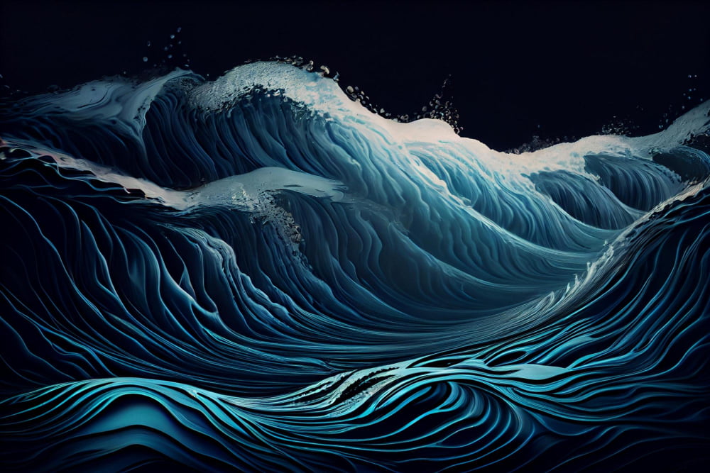 Ocean Waves Drawing Chalk