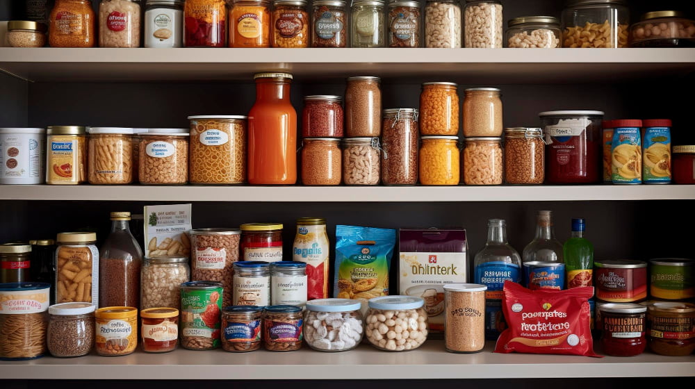 Overloaded Kitchen Pantry Shelves