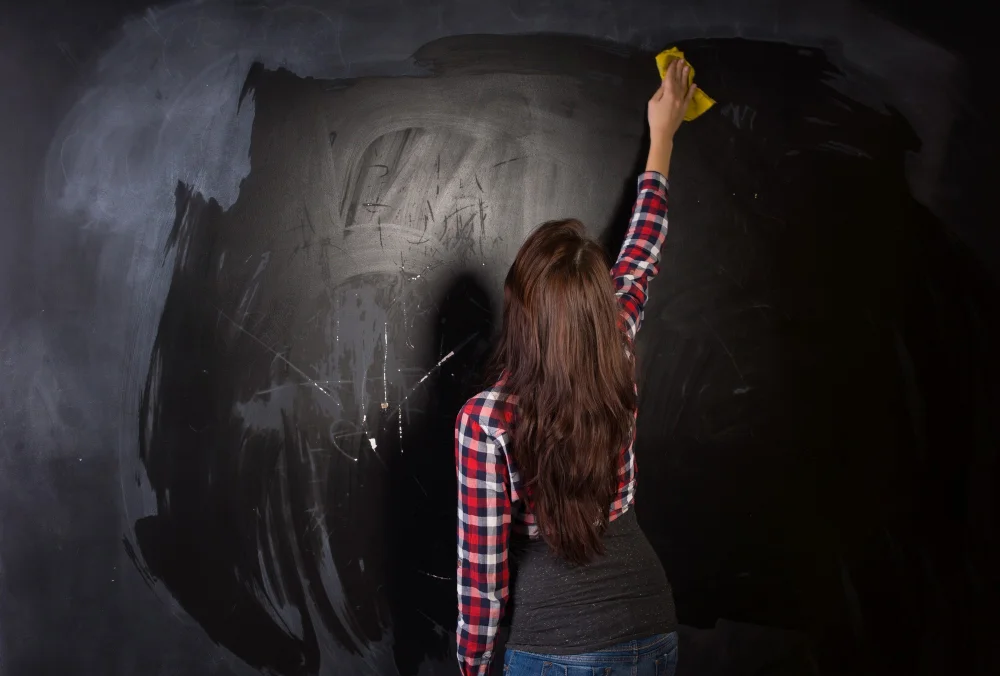 Sidewalk Chalk Cleaning on Chalkboard