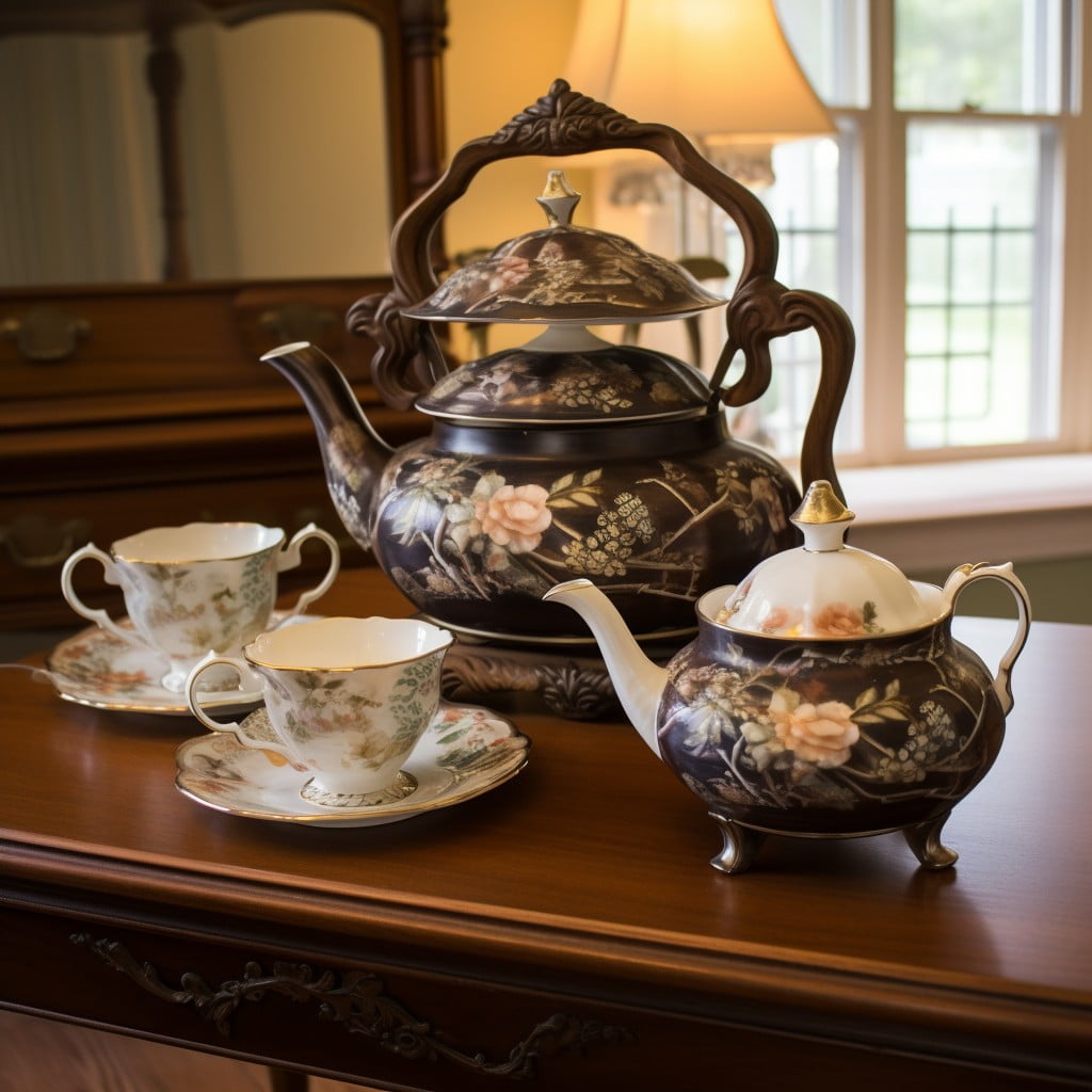 an antique tea set