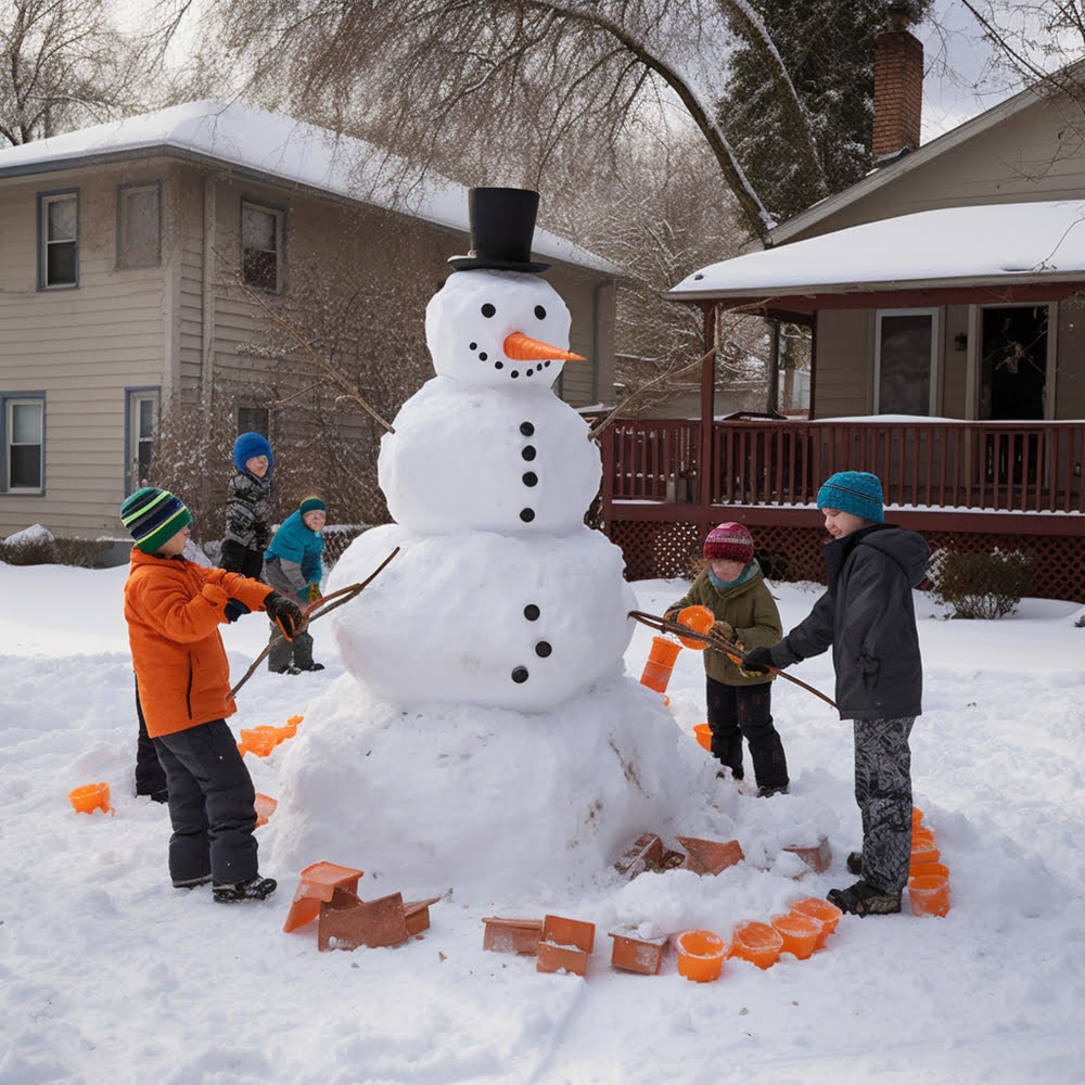 building a snowman