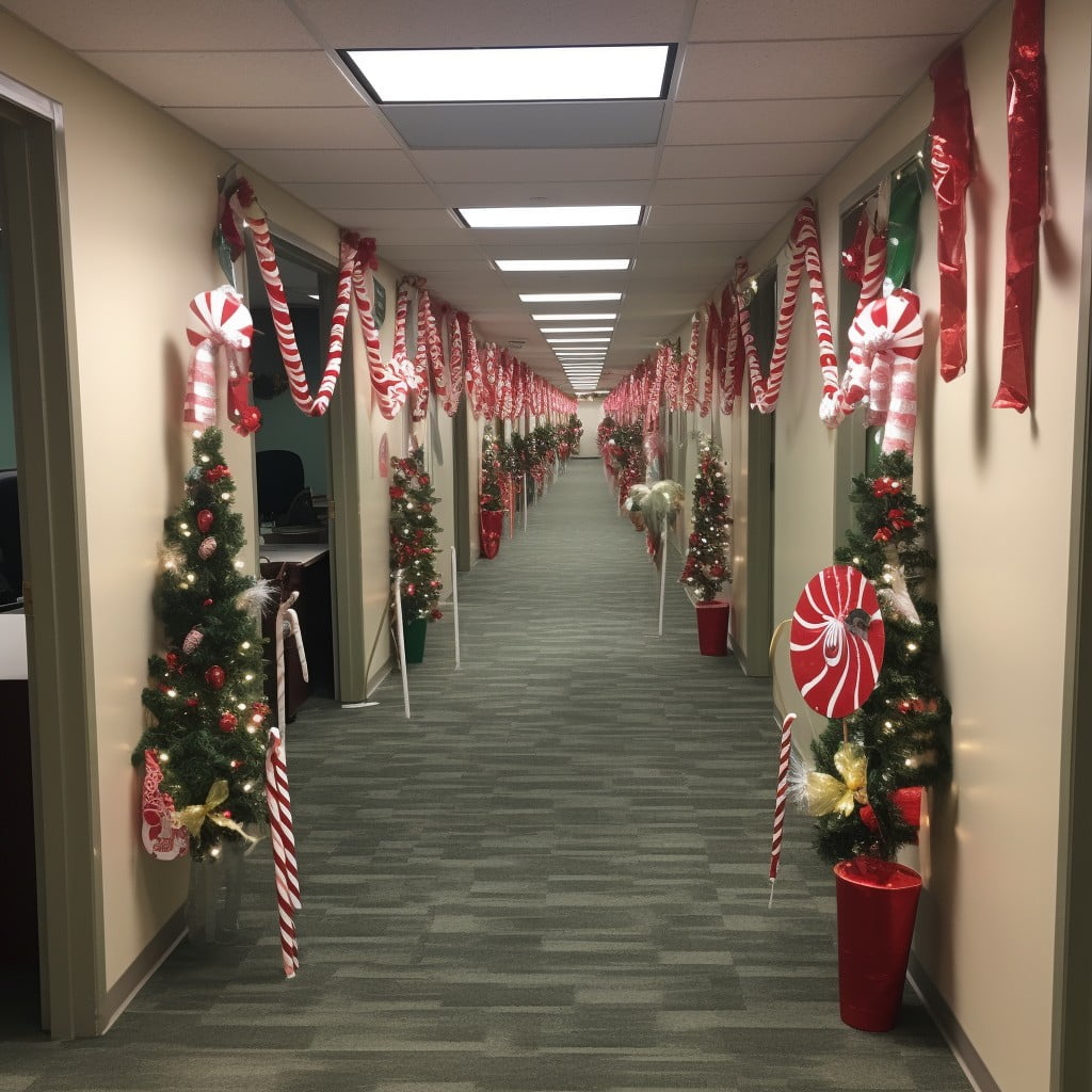 candy cane lane themed aisle