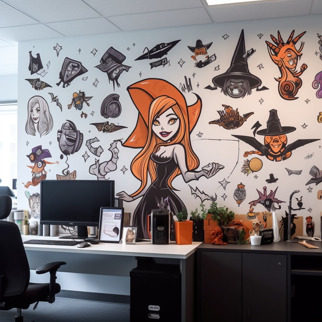 cartoon witch wall stickers