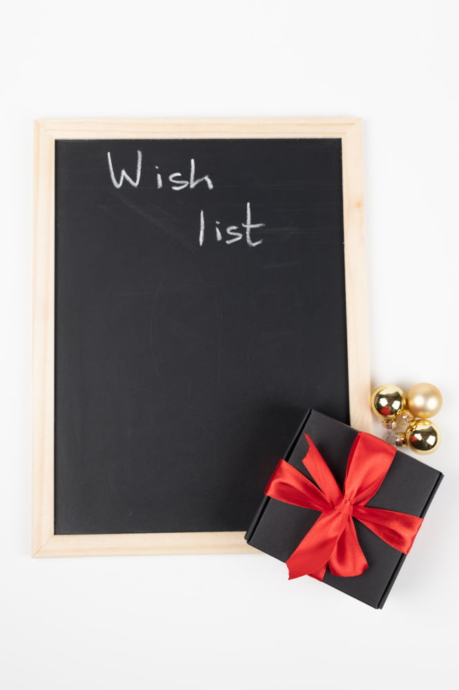 christmas wish list chalk