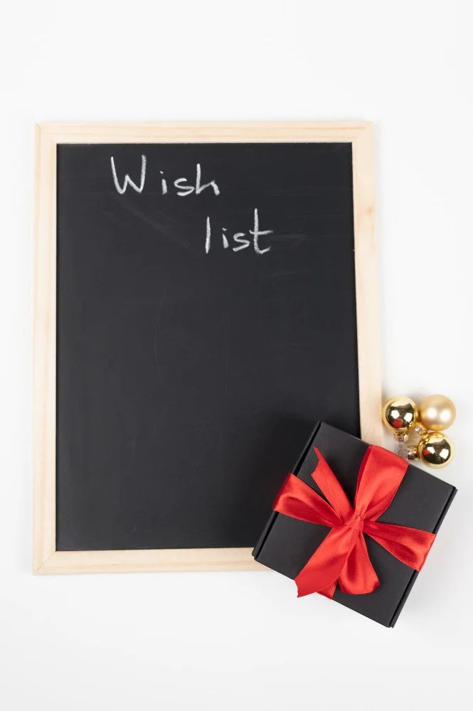 christmas wish list chalk