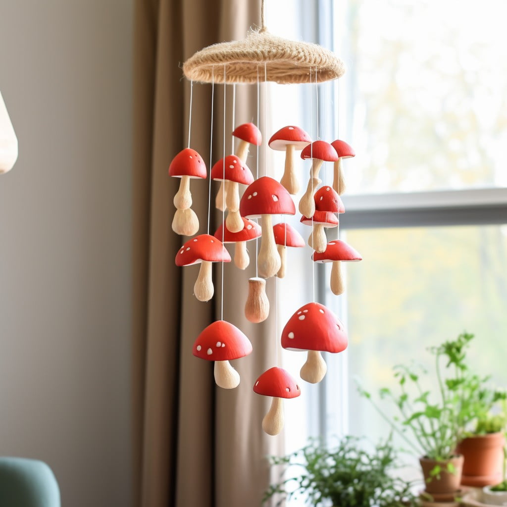 diy mushroom hanging mobile