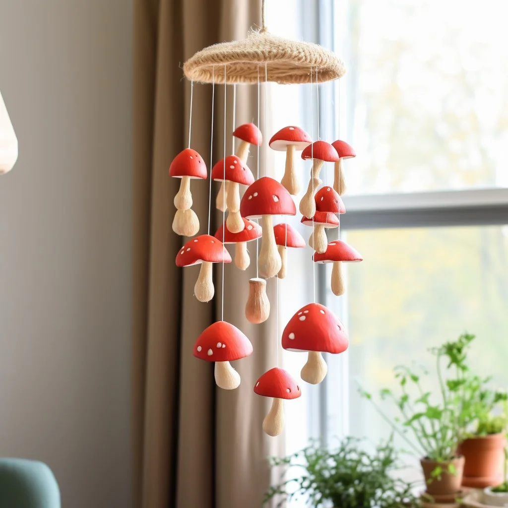 diy mushroom hanging mobile