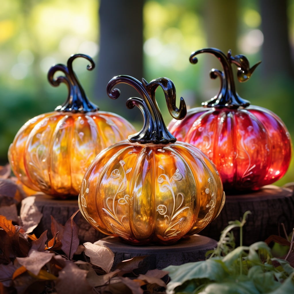 glass pumpkin art sculptures