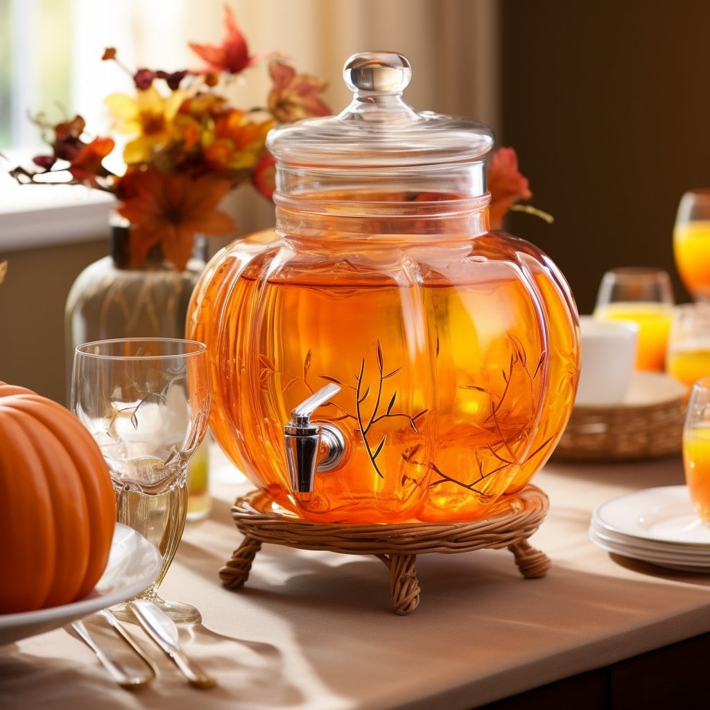 glass pumpkin drink dispenser