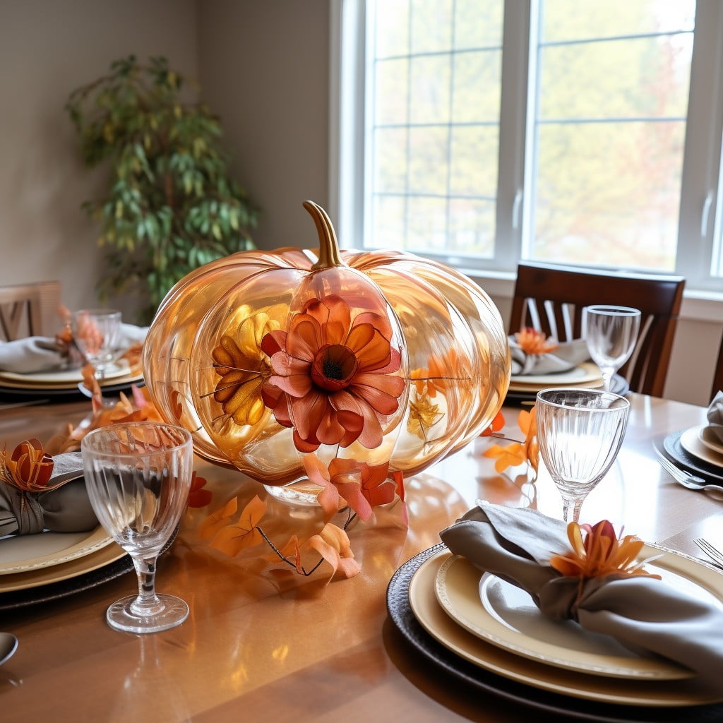 glass pumpkin table centerpiece
