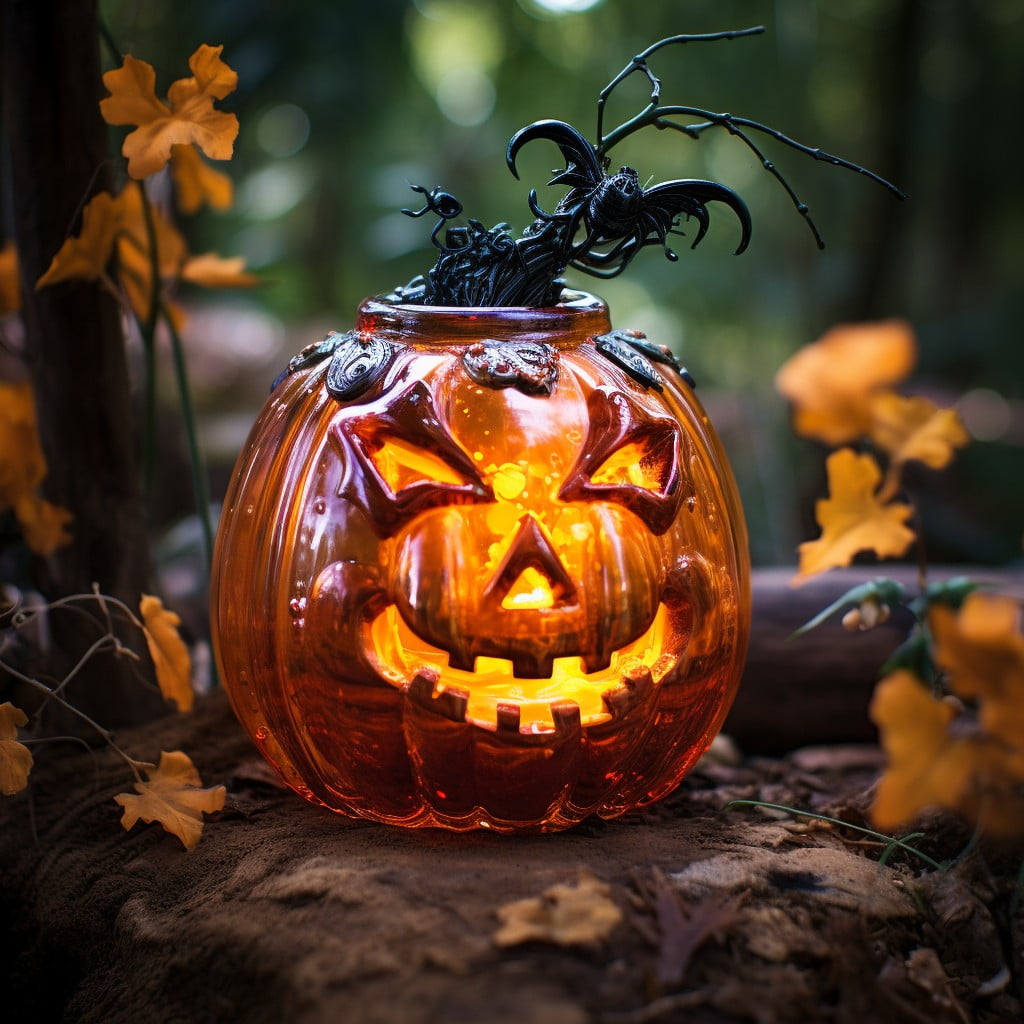 glass pumpkin with led lights