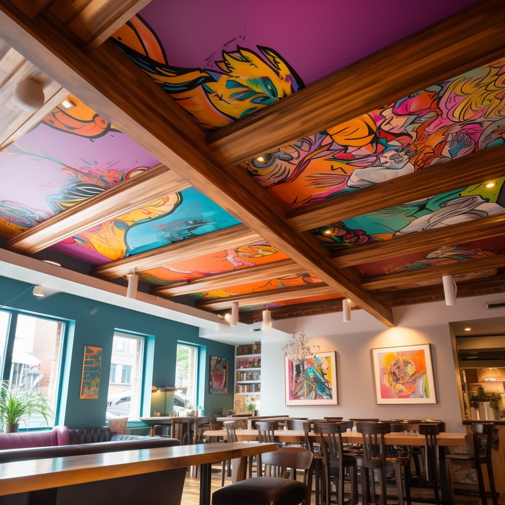graffiti art on beams for artistic touch