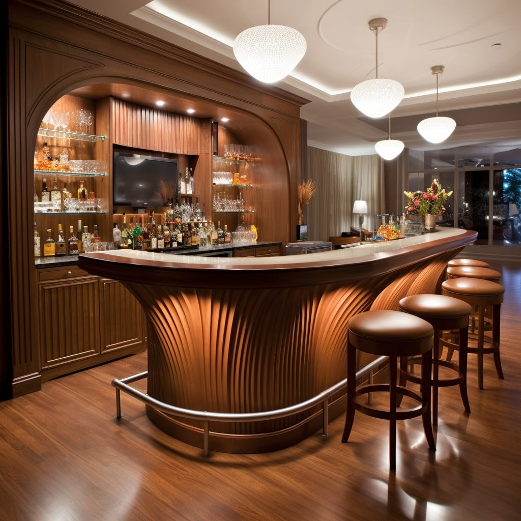 incorporate fluted panels into home bar designs