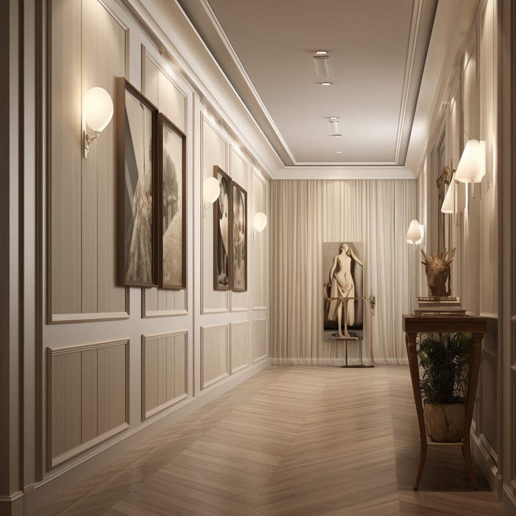 install fluted panels in the hallway for aesthetic appeal