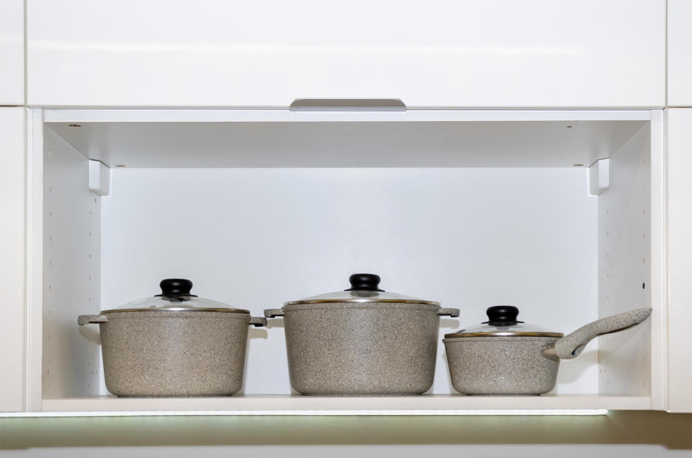 kitchen cabinet cookware storage