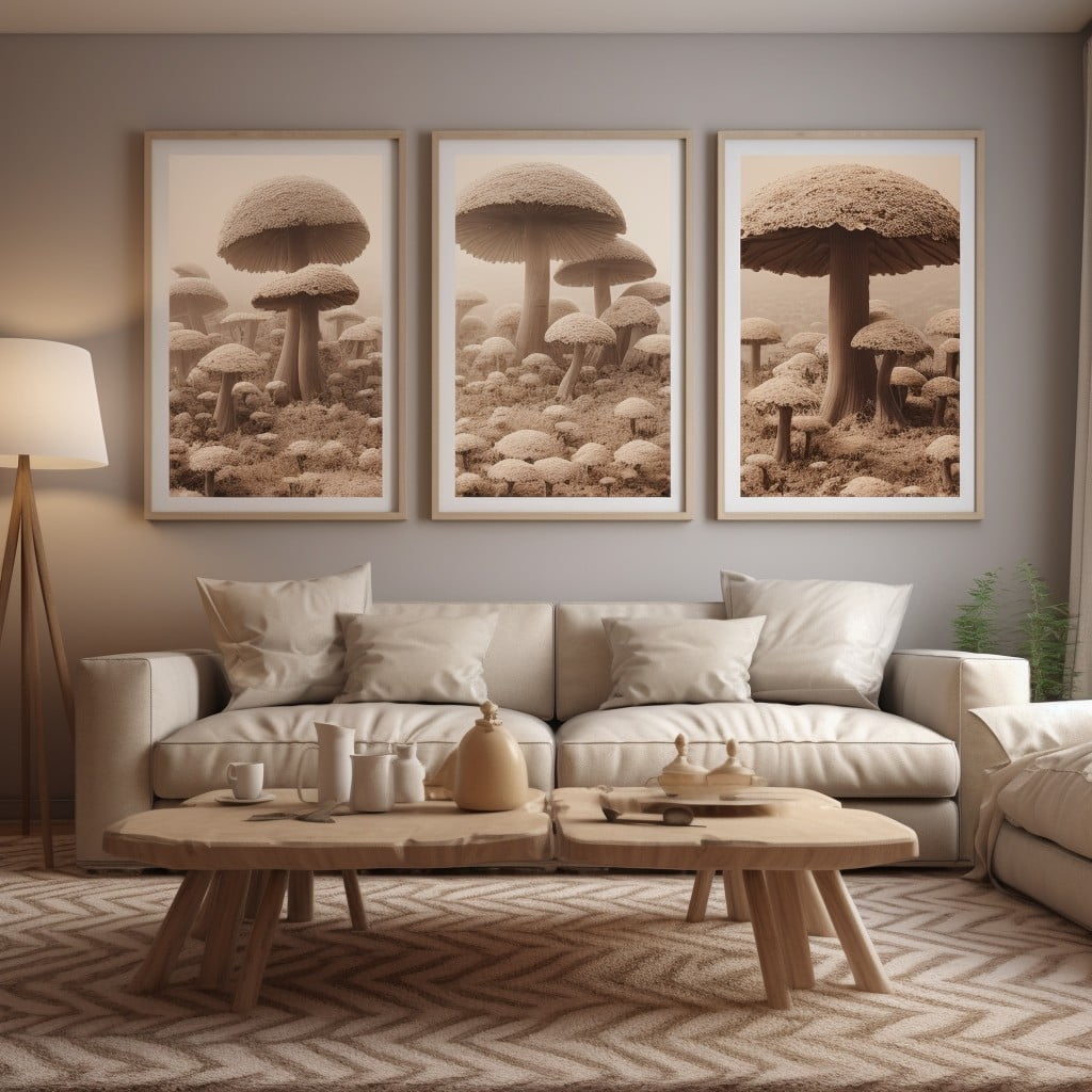 mushroom artwork for living room