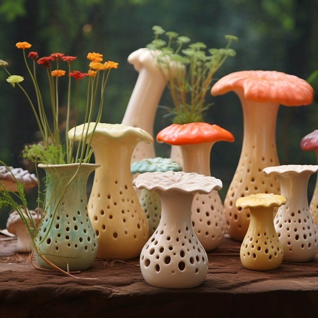 mushroom shaped ceramic planters