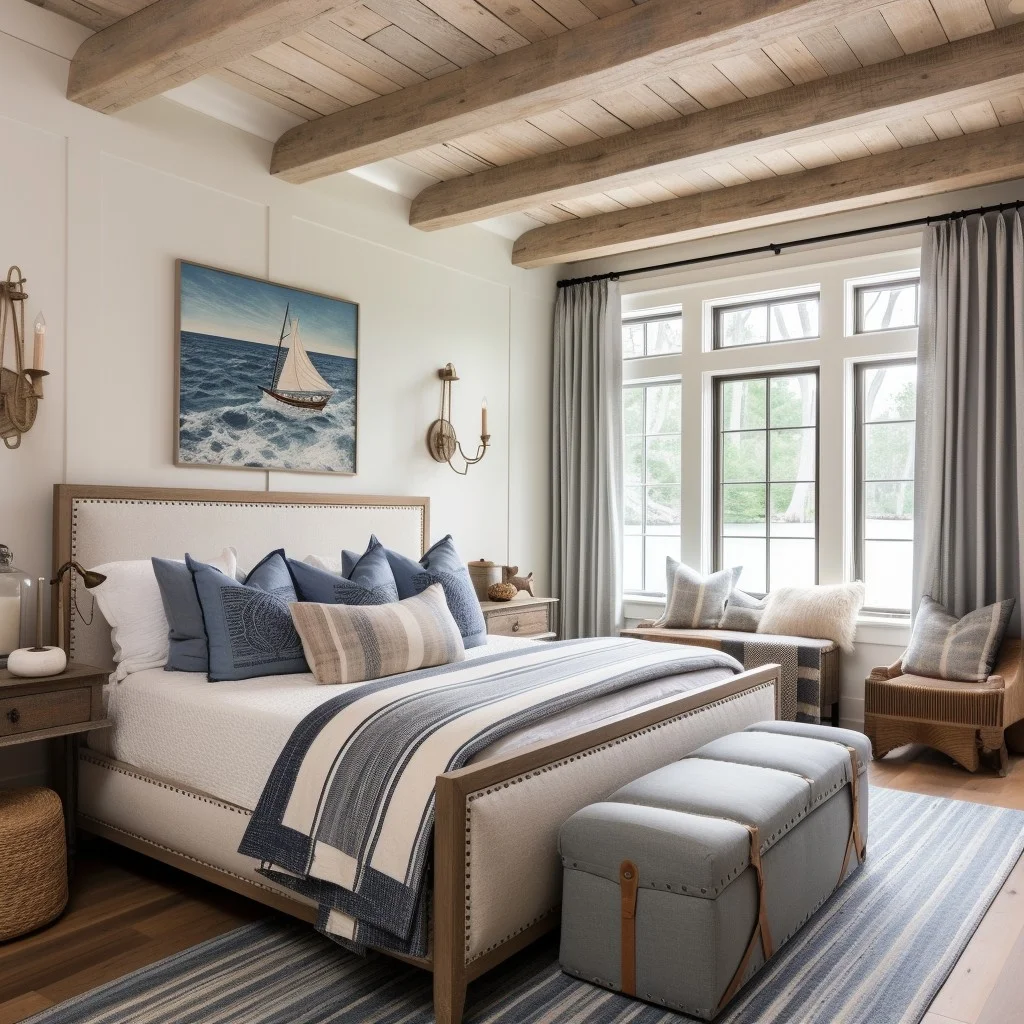 nautical theme with weathered wooden beams