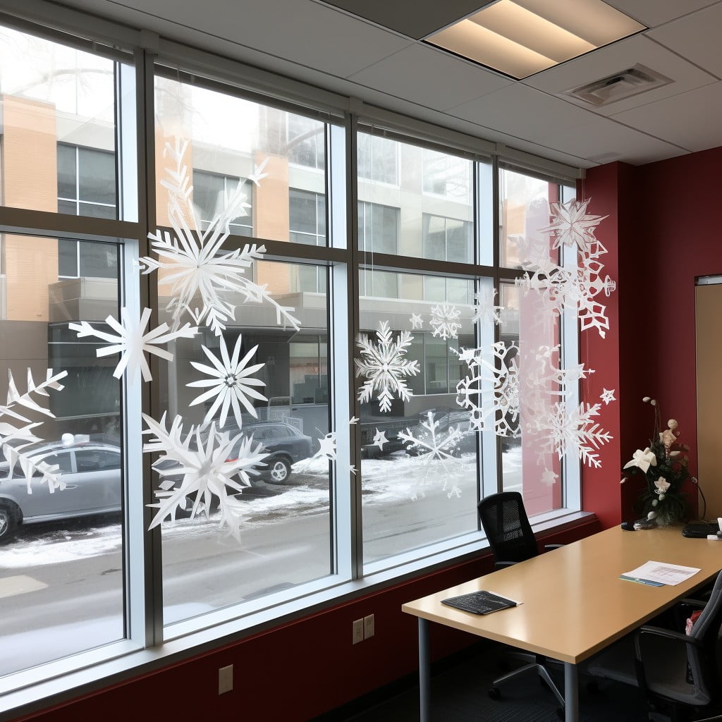 paper snowflake window decorations