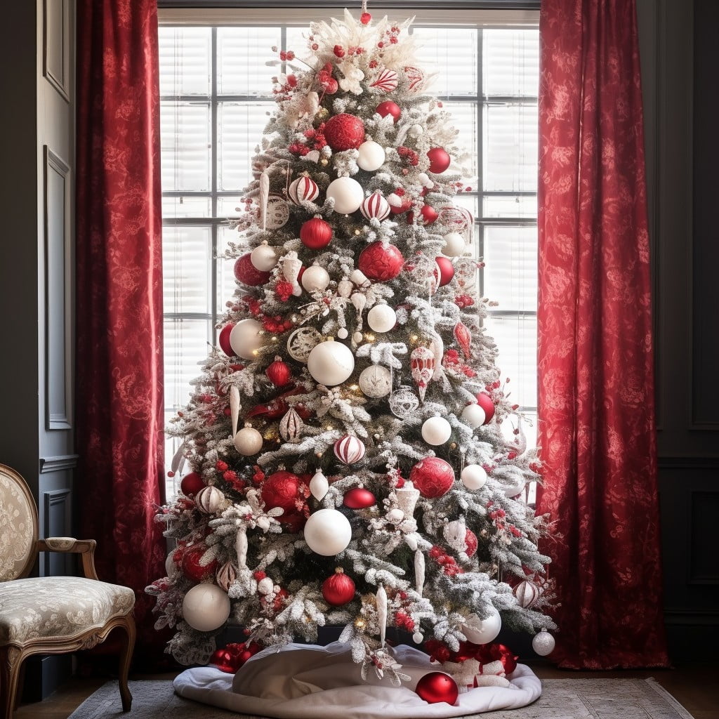 red and white bauble ornaments