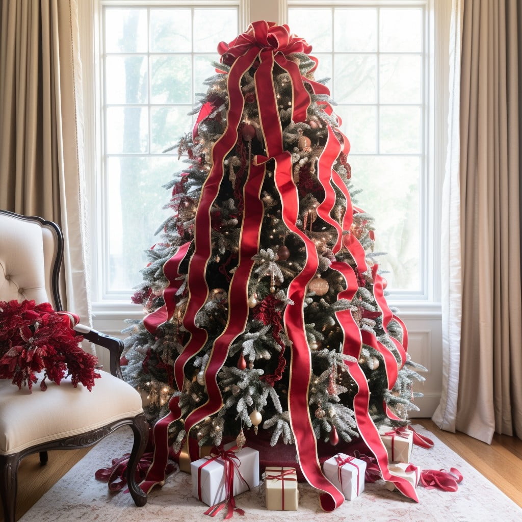 red velvet ribbon garland