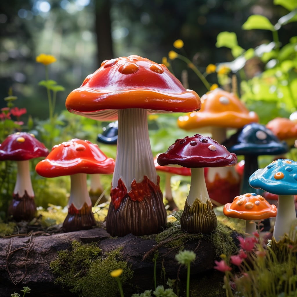 resin mushroom ornaments for garden