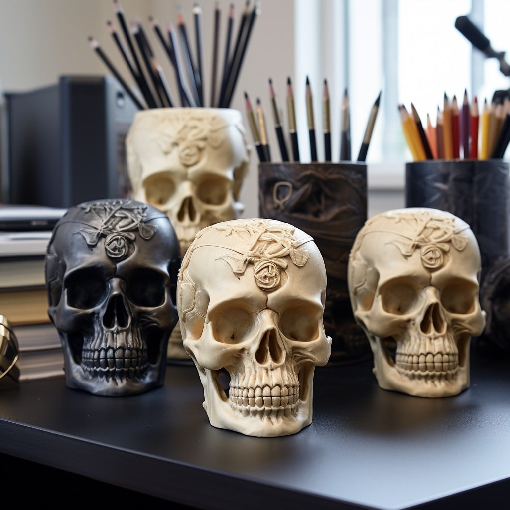 skull themed desk accessories