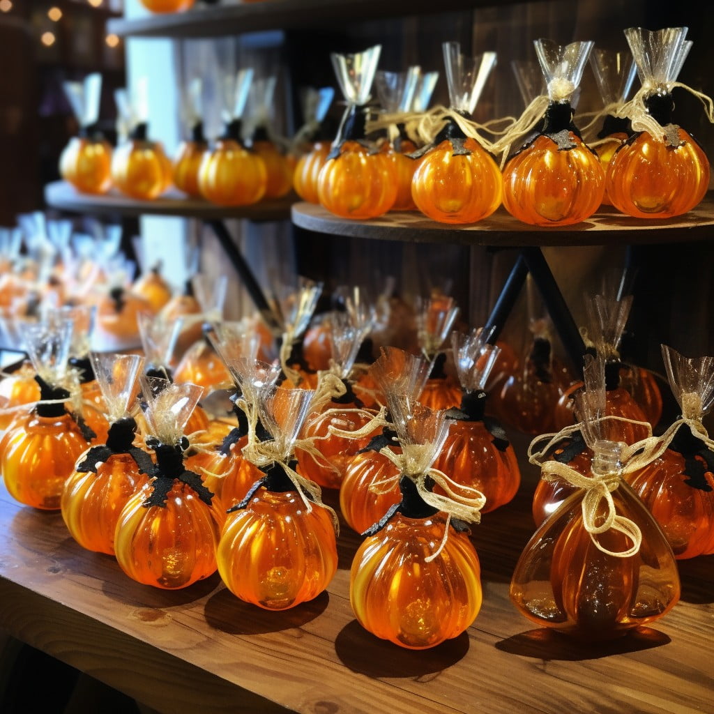 small glass pumpkin party favors