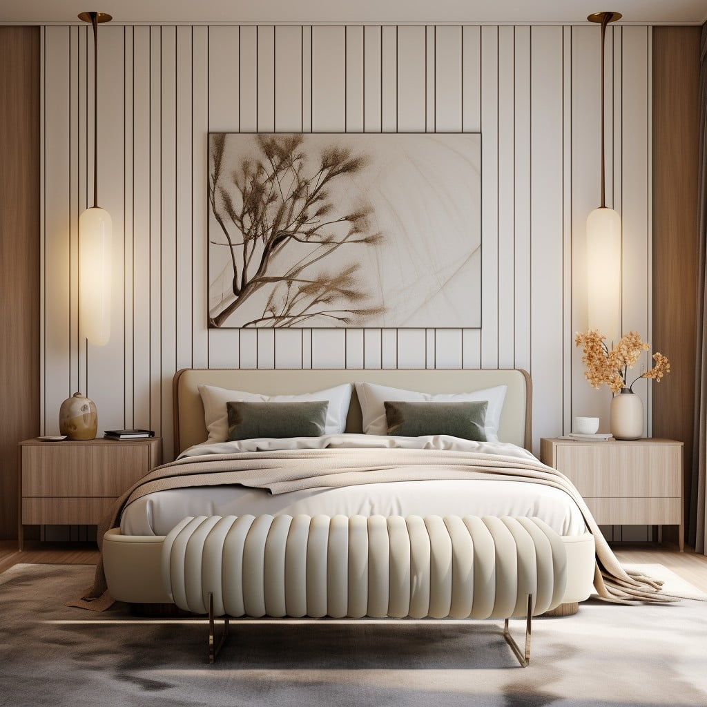 use fluted panels as headboard designs in bedroom