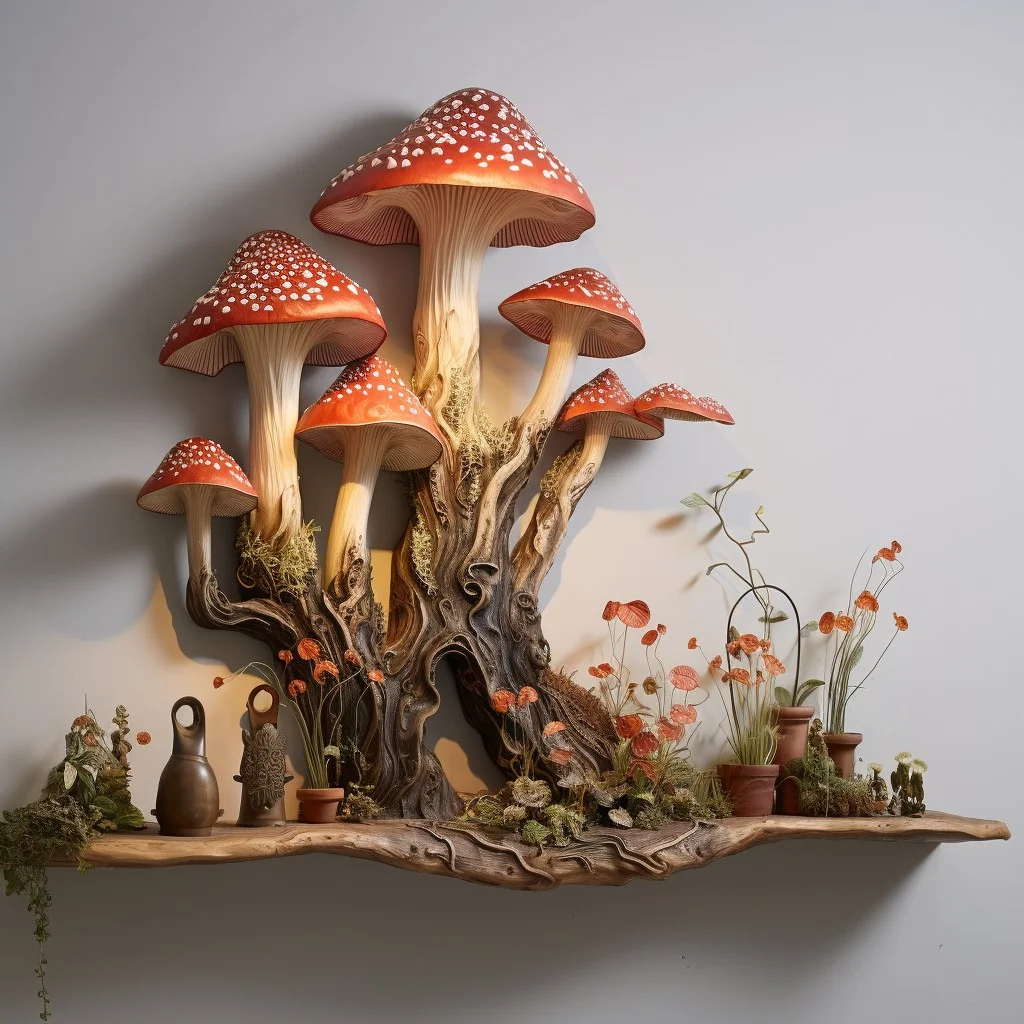 wall mounted mushroom art