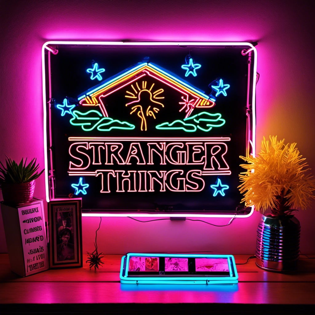 80s style neon signs
