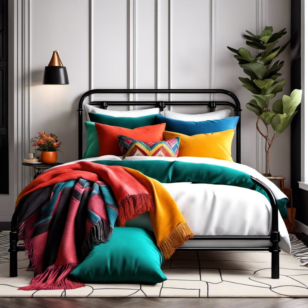 add color with bold throw pillows