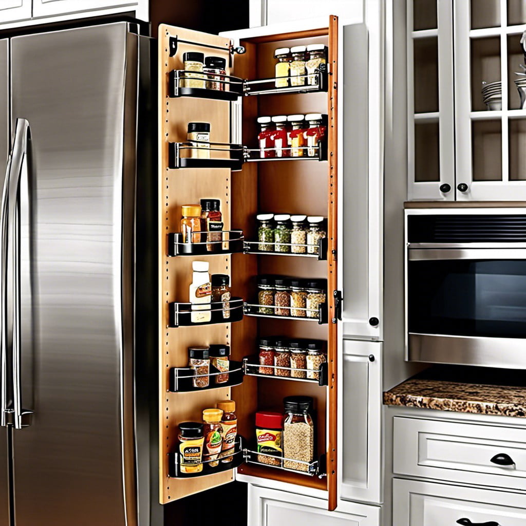 adjustable door mount spice rack