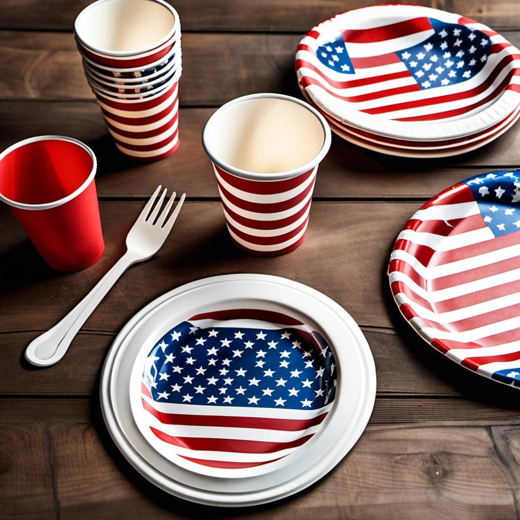 american flag paper plates and cups