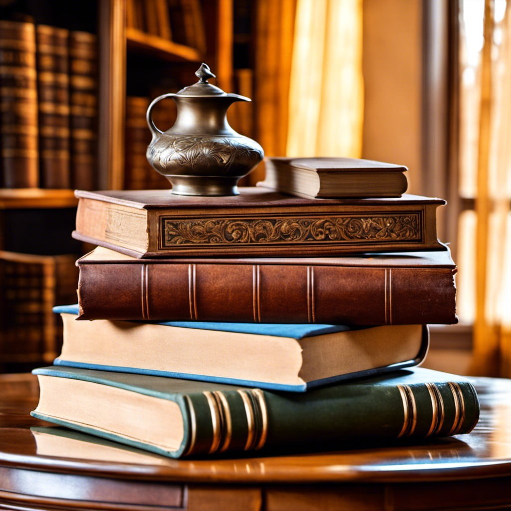 antique book stack