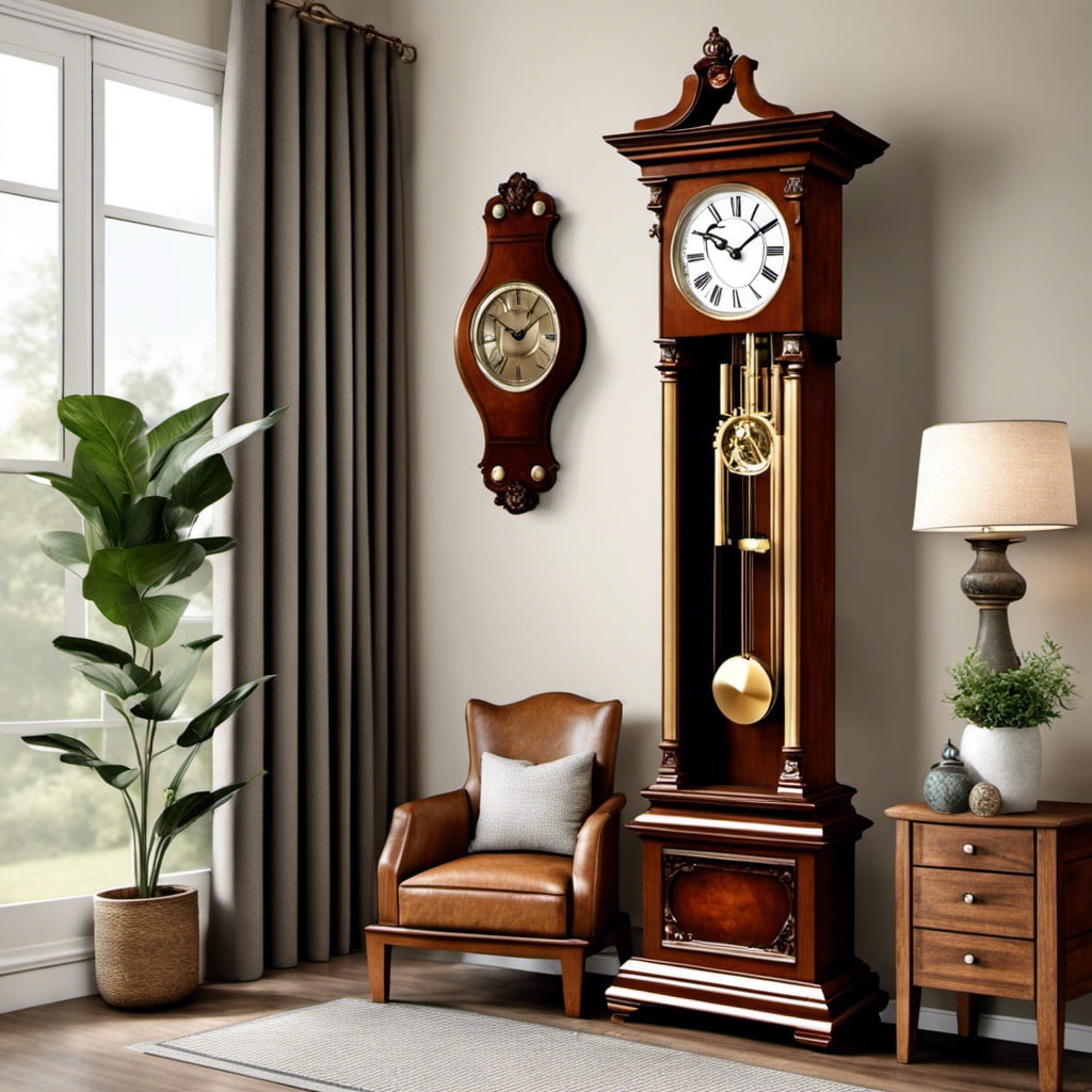 antique wooden pendulum clock