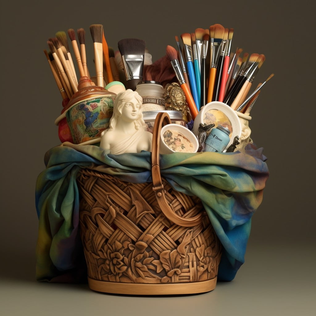 art supplies basket