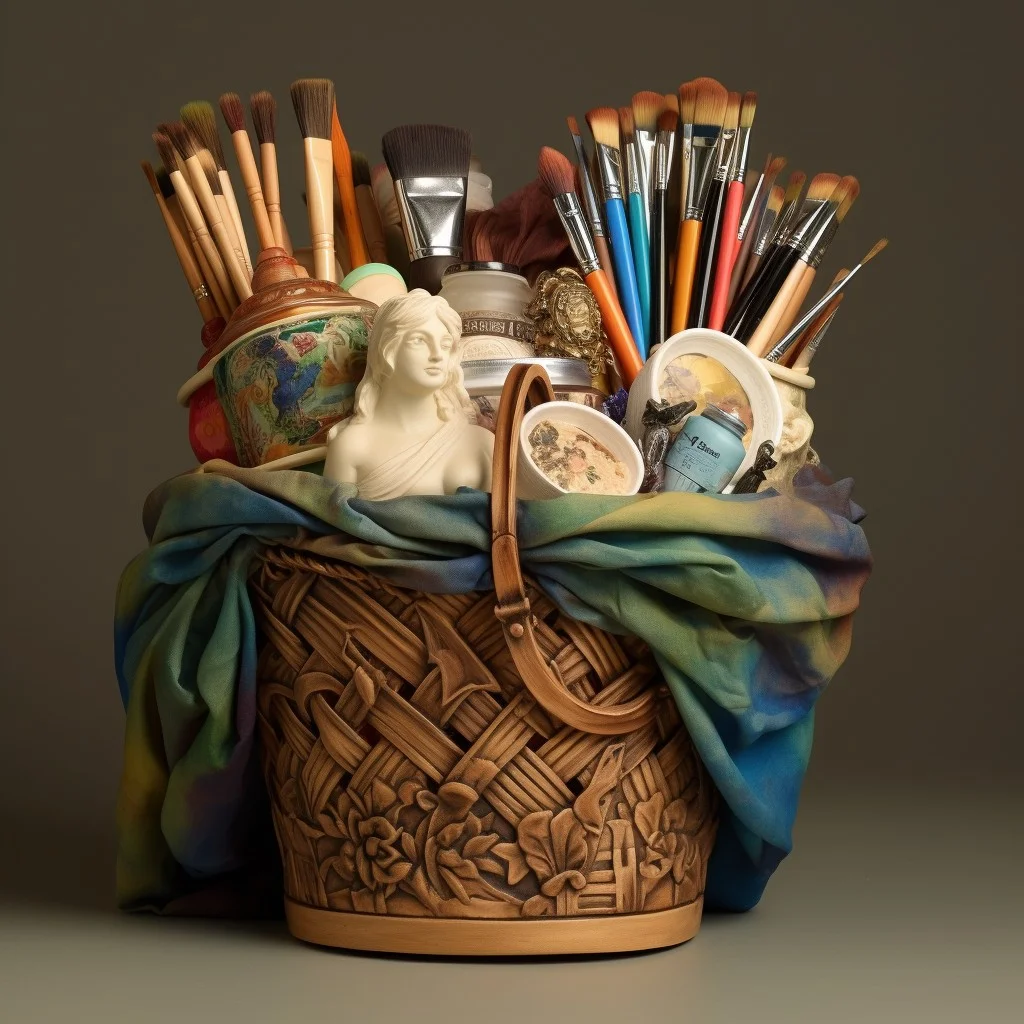 art supplies basket
