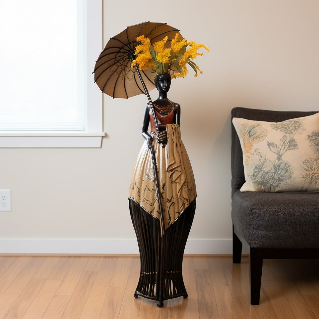 as a decorative umbrella stand