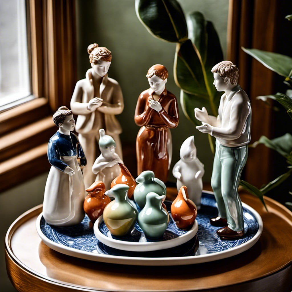 assorted ceramic figurines