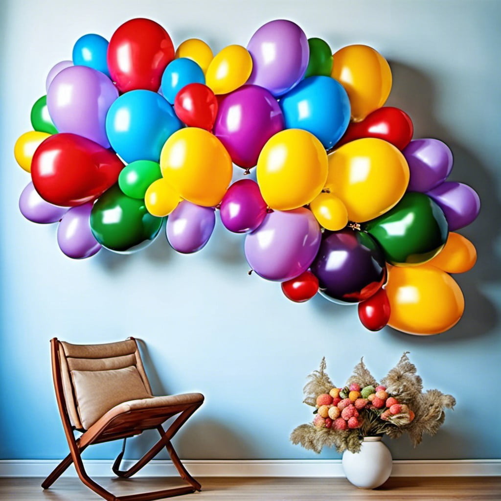 balloon clusters as wall decor