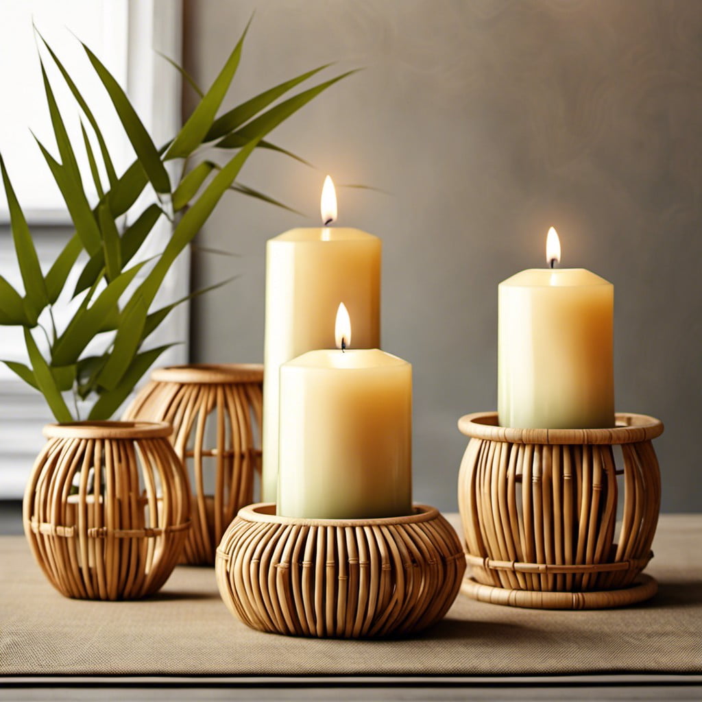 bamboo candle holders